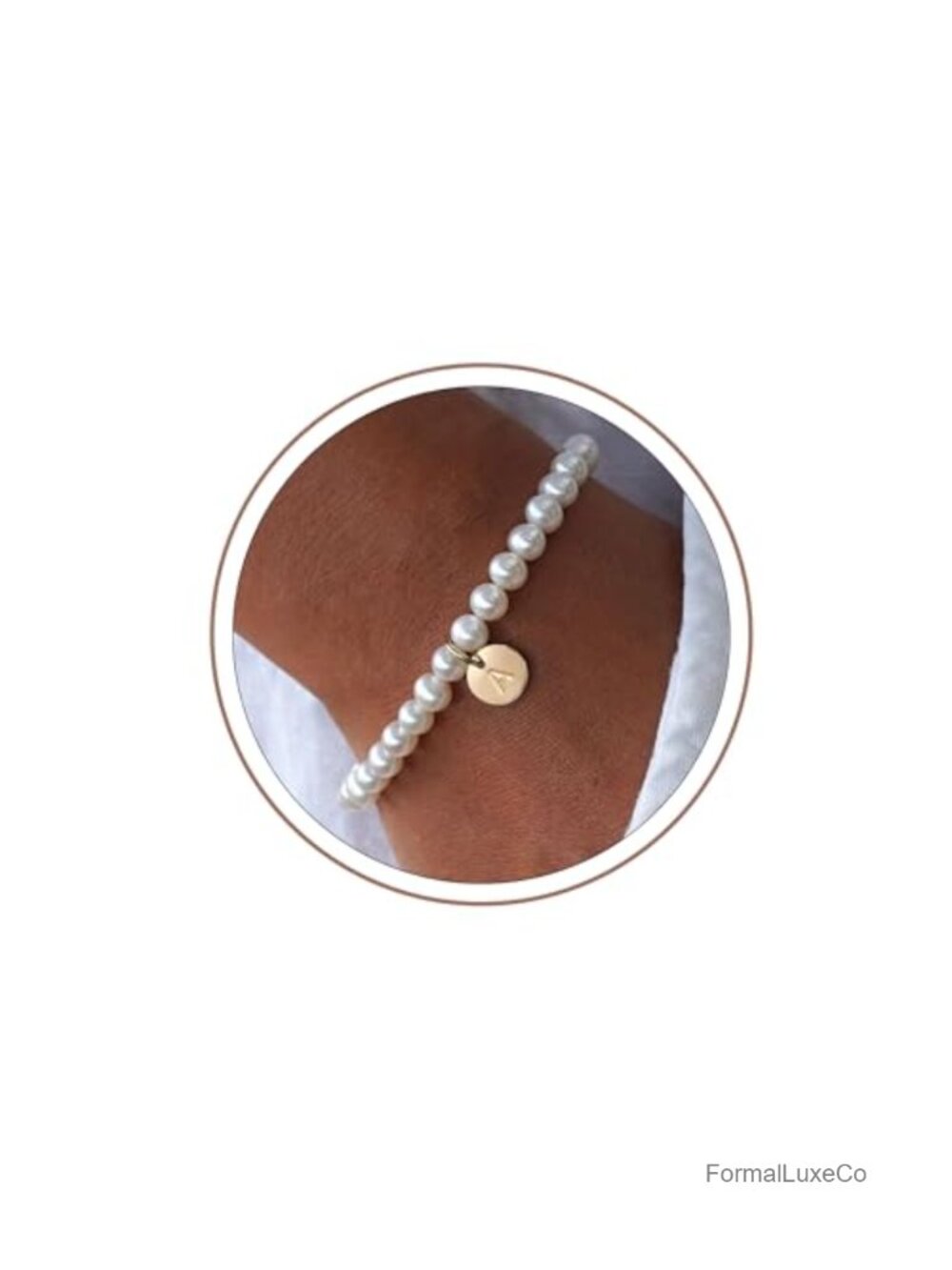 Pearl Initial Bracelet - Dainty Letter Charm Bracelet for Women, Gift for